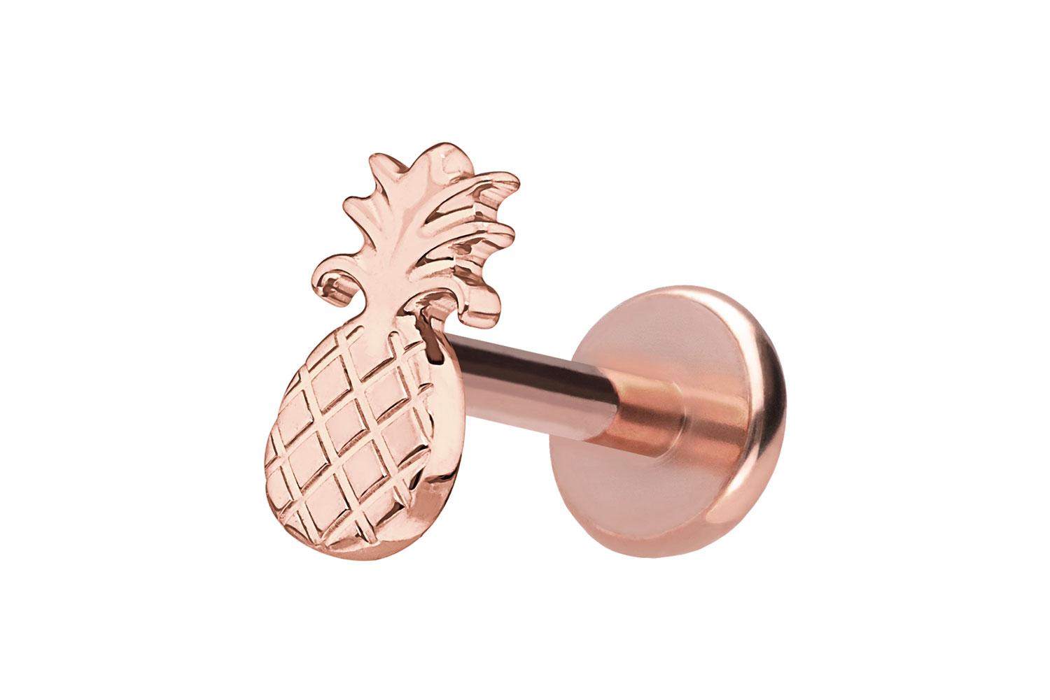 Titan Labret Piercing mit Push Fit ANANAS